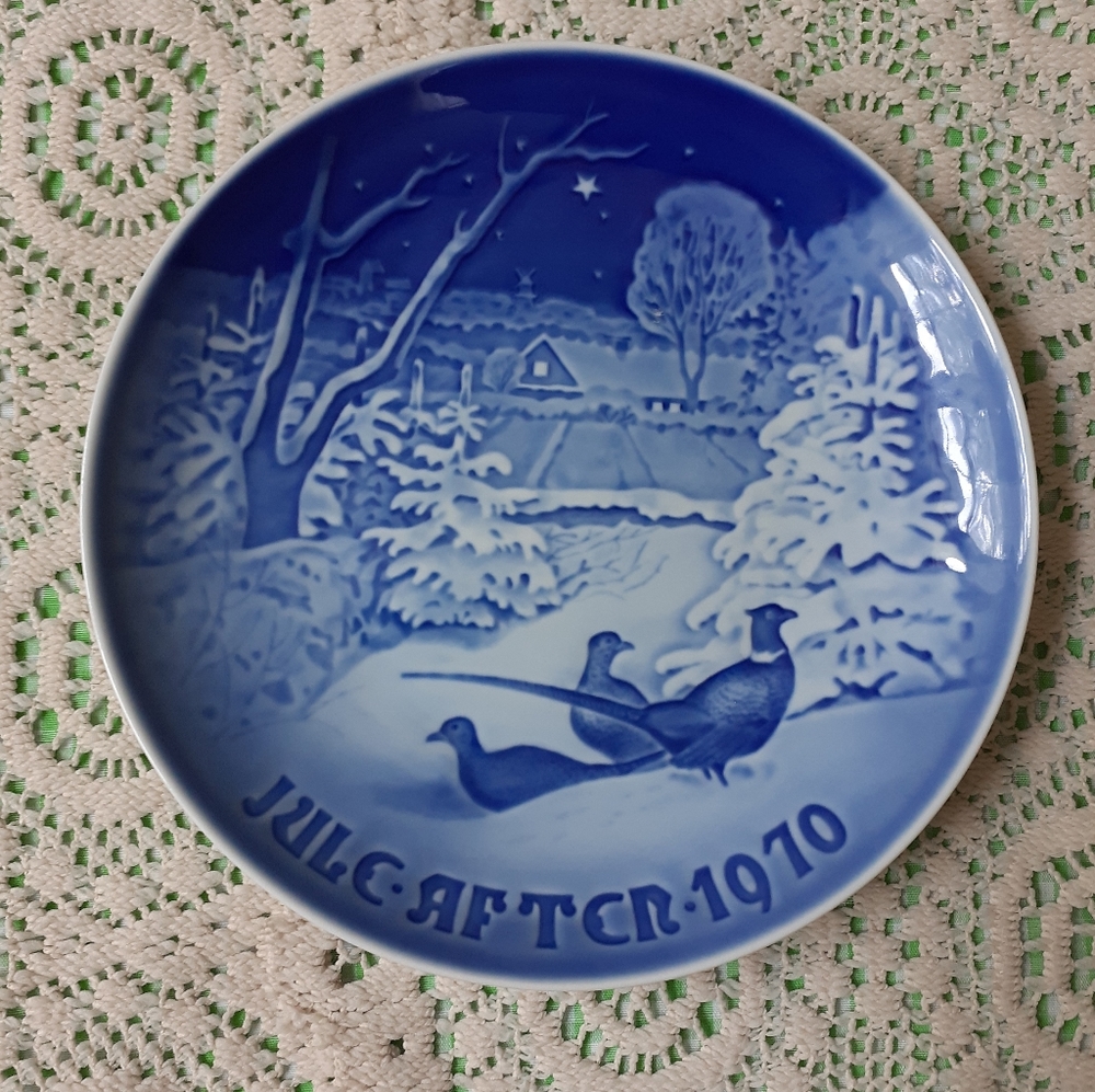 1970 Christmas Plate Made in Denmark Pheasants Bing And Grondahl Pheasants
